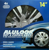 Cora Satz mit 4 Radkappen, 14 Zoll, Alulook Raven Mix