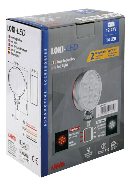 Lampa Loki-Led, luce ingombro 14 Led, doppia funzione, 12/24V - Rosso/Bianco 41461