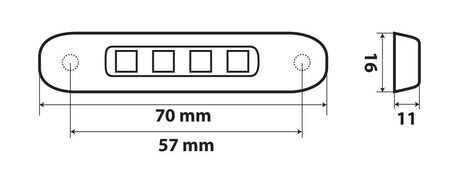 Lampa Luce ingombro a 4 Led, 12/24V - Verde 41493