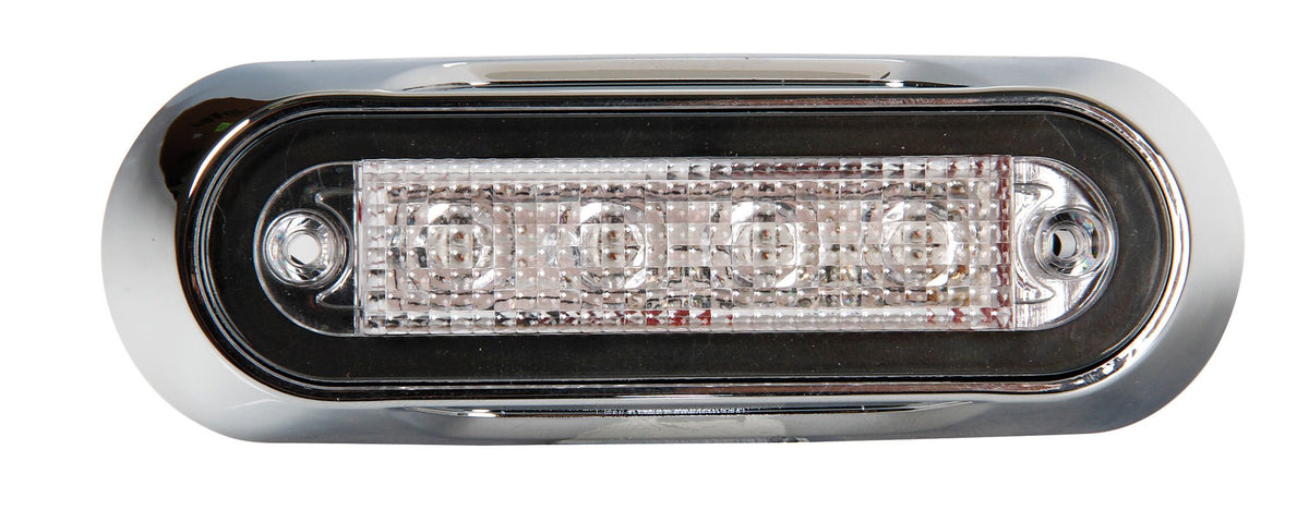 Leuchte Licht Maße 4 LED 12/24V Weiß Chromrahmen