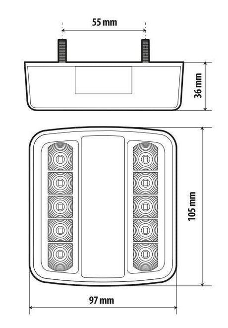 Lampa Full-Led, fanale posteriore a 14 Led, 12V 41522