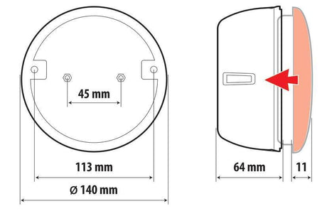 Lampa Scocca per fanali rotondi posteriori O-Led 41537
