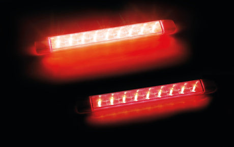 Illumi, luce ingombro a 9 Led, montaggio in superficie, 12/24V Rosso 2 funzioni 41542