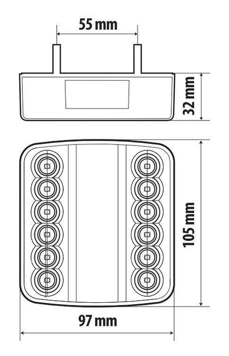 Lampa Rear Led 1, fanale posteriore a Led, 5 funzioni, 12/24V 41555