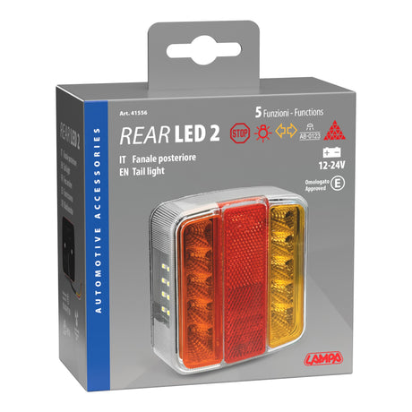 Lampa Rear Led 2, fanale posteriore a Led, 5 funzioni, 12/24V 41556