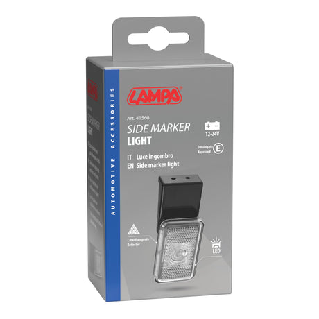 Lampa Luce ingombro con catarifrangente e staffa - 1 Led - 12/24V - Bianco 41560