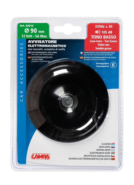 Lampa Avvisatore acustico  90 mm, 12V - Tono basso 42014