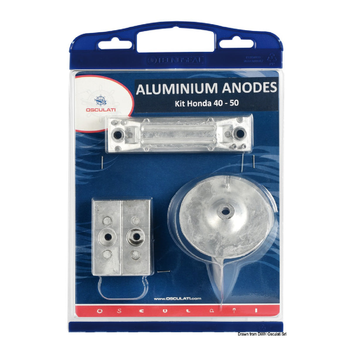 Kit de ánodo para motor fueraborda Osculati para Honda 40/50 HP 43.291.65