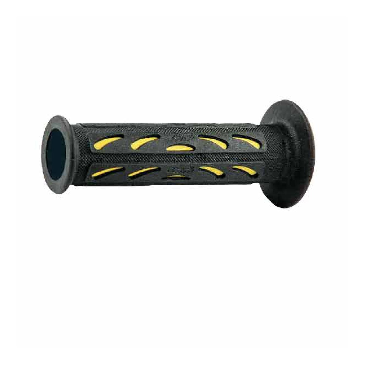 Puños de carretera para motocicleta Progrip universales perforados 724 de doble densidad, color amarillo