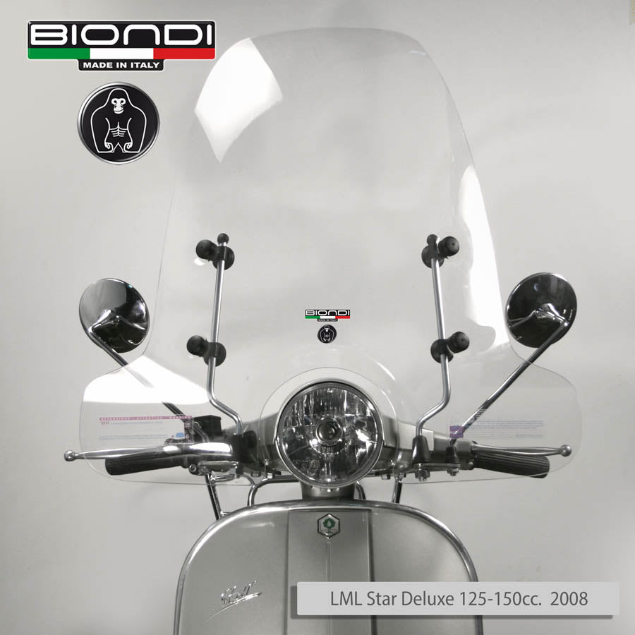 Biondi Parabrezza Club Piaggio Vespa GTR 1958 con Kit Attacchi