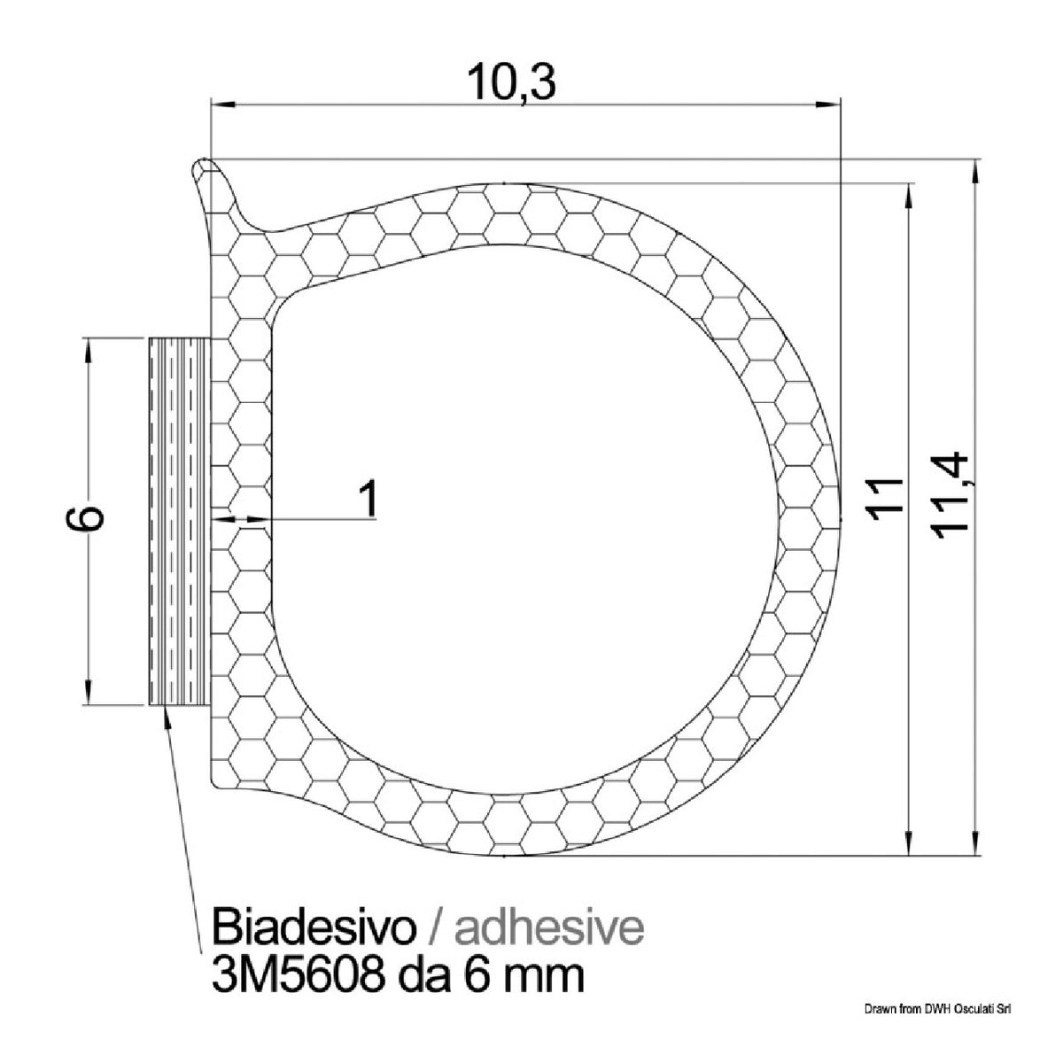 Osculati Selbstklebeprofil 11,4 x 10,3 mm 44.490.01
