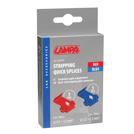 Lampa 10 connettori rapidi a ghigliottina - Rosso / Blu 45050
