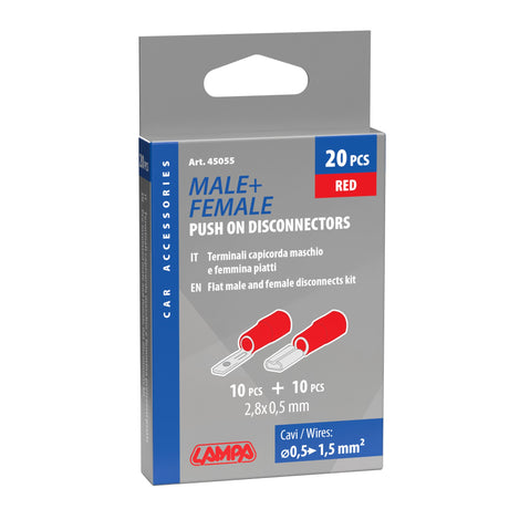 Lampa Kit 20 terminali-capicorda piatti - Rosso 45055