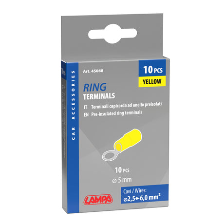 Lampa 10 terminali - capicorda ad anello - Giallo 45068
