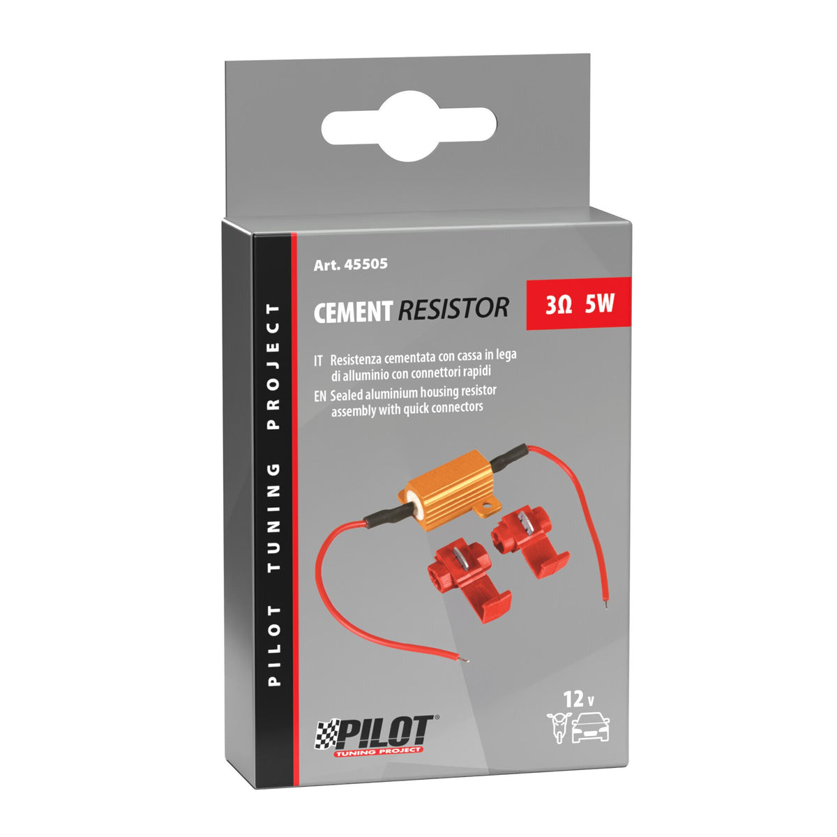 Pilot Resistenza cementata, 12V - 3 OHM - 5 W