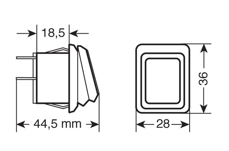 Lampa Interruttore impermeabile con spia a Led - 12/24V - Rosso 45532