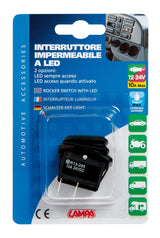 Lampa Interruttore impermeabile con spia a Led - 12/24V - Verde 45533