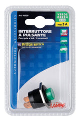 Lampa Interruttore a pulsante con spia a Led - 12/24V - Verde 45539