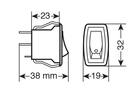 Lampa Micro interruttore con spia a Led - 12/24V - Rosso 45541