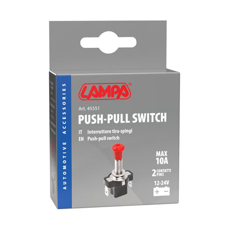 Lampa Interruttore tira-spingi - 12/24V - 10A 45551