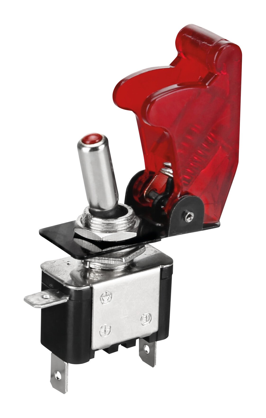 Lampa Wippschalter mit Sicherung und LED-Kontrollleuchte Aluminium 12/24V Rot 20A