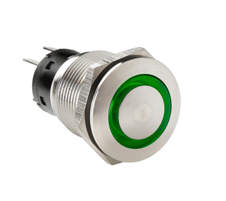 Lampa Interruttore a pulsante con spia a Led, 12/24V - Verde 45575