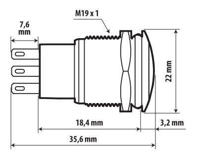 Lampa Interruttore a pulsante con spia a Led, 12/24V - Arancio 45577