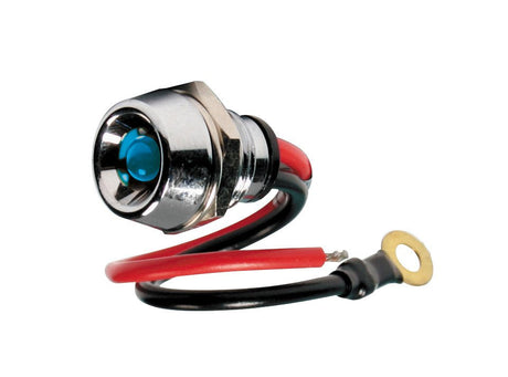 Lampa Spia a Led, in ottone cromato - 12/24V - Blu - 15A 45582