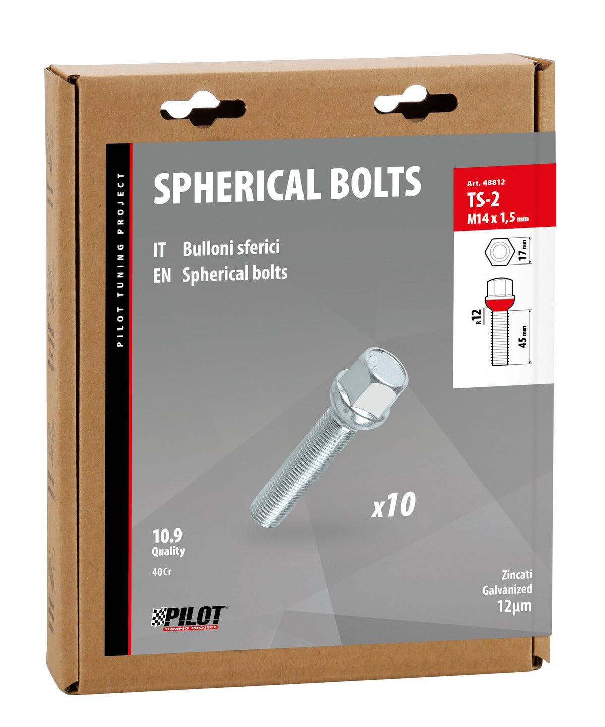 Pilot Set 10 bulloni sferici - TS2 - D/Blister