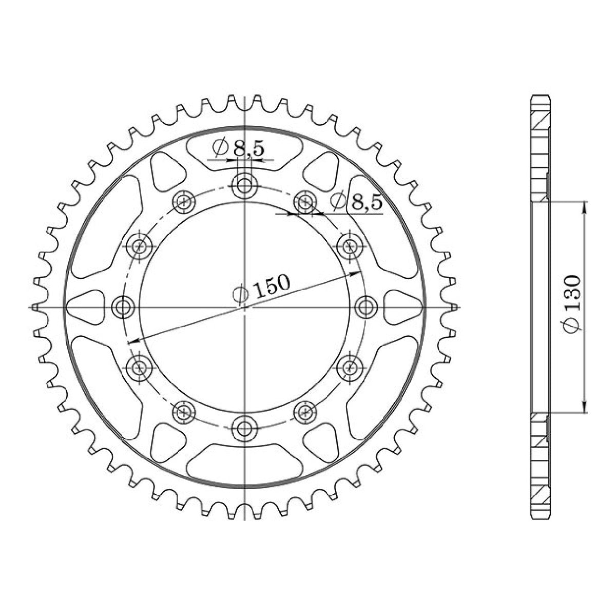 Stahlkrone, 49 Zähne, Teilung 520, 541030449