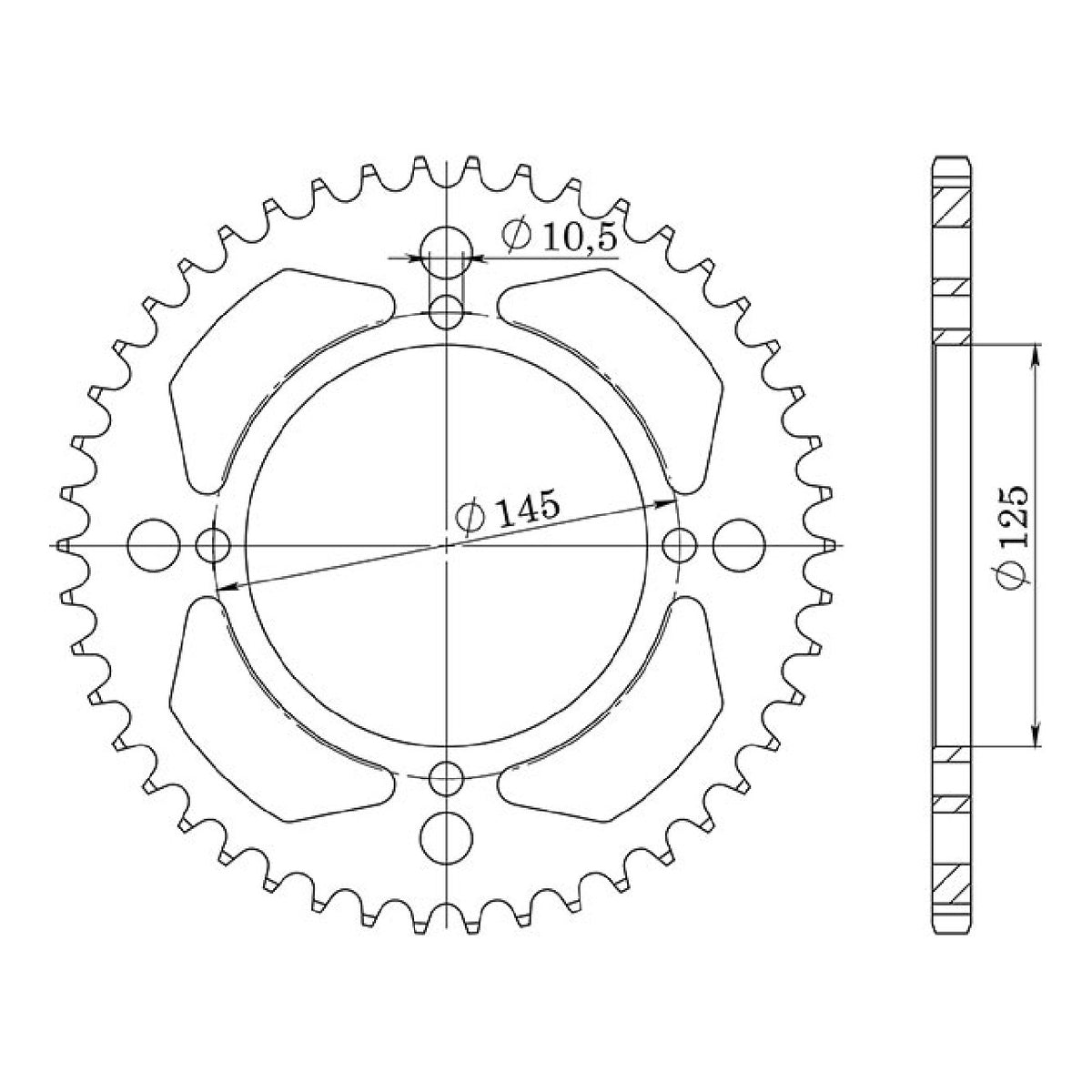 Corona in acciaio 48 denti passo 520 541250548