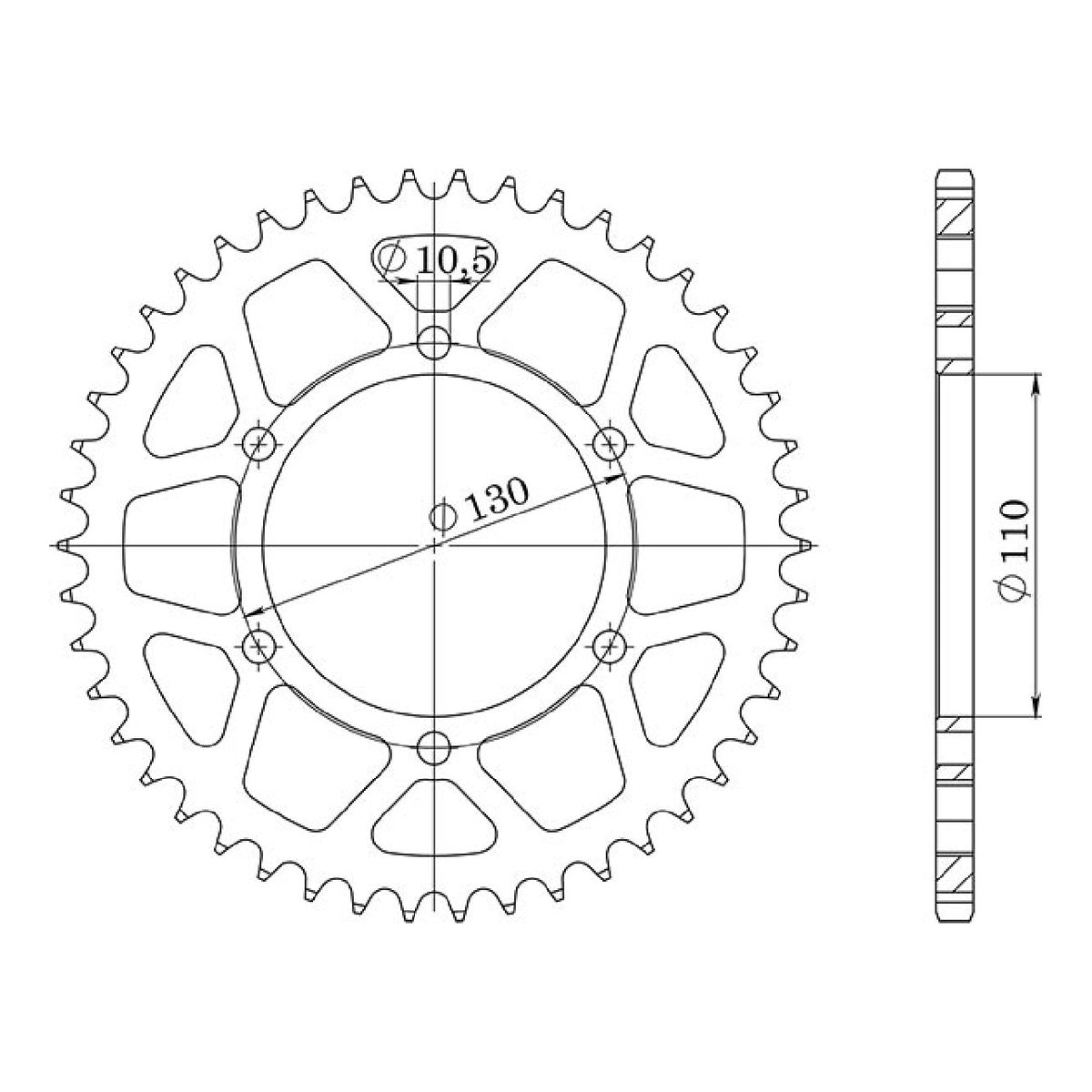 Aluminiumkrone, 51 Zähne, Teilung 520, 541381251
