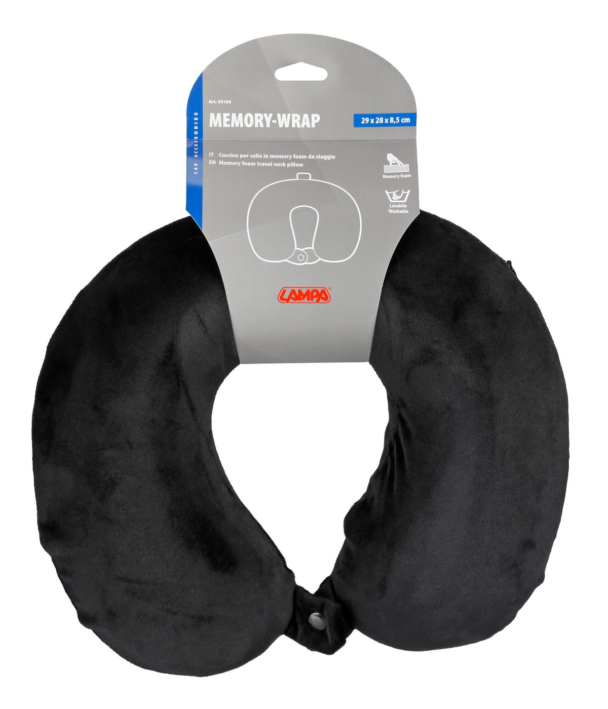 Lampa Memory-Wrap, cuscino per collo in memory foam da viaggio - Nero 54164