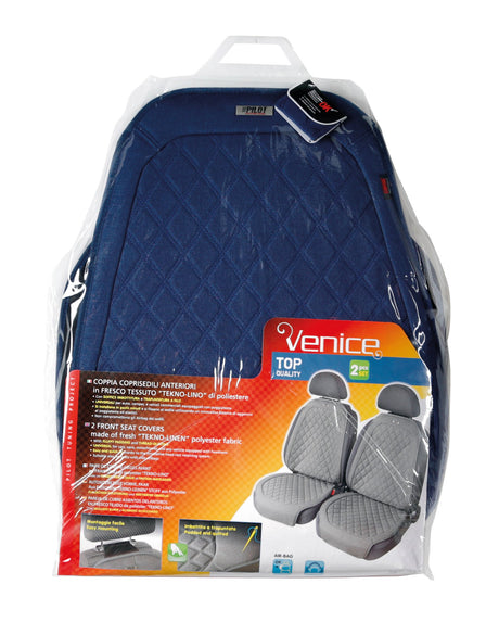 Pilot Venice coppia coprisedili fresco tessuto tekno-lino di poliestere Blu