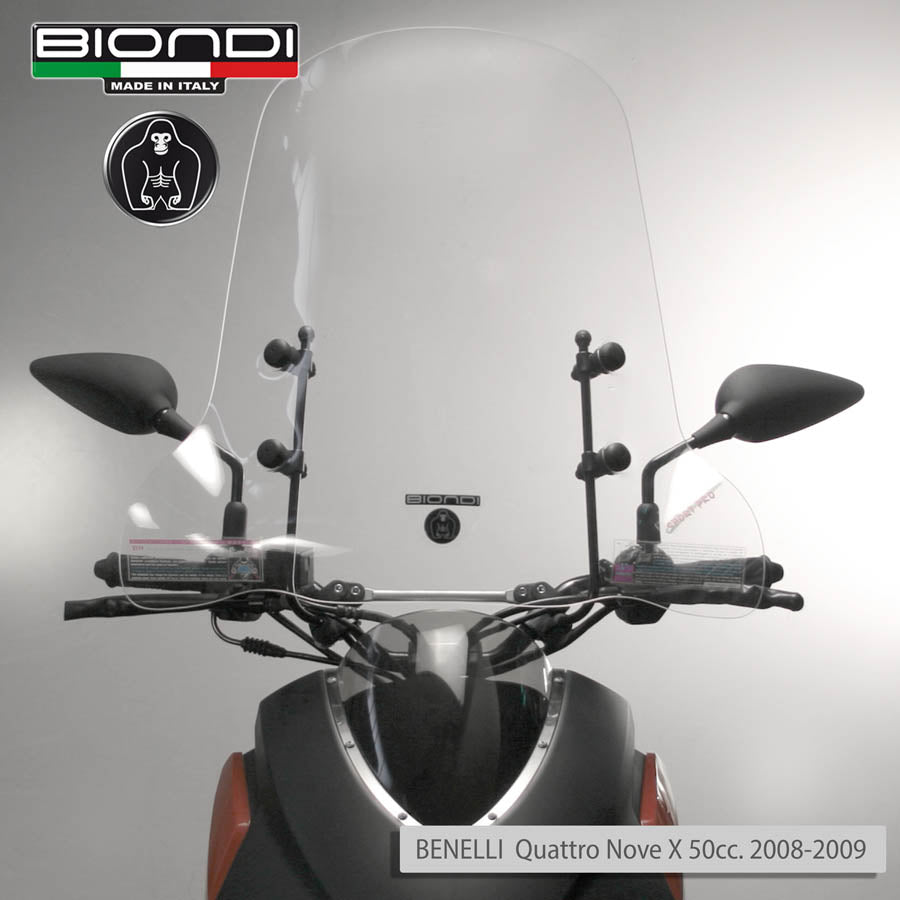 Biondi Parabrezza Pro KYMCO DJ X 50 cc. 1994 Trasparente con Attacchi