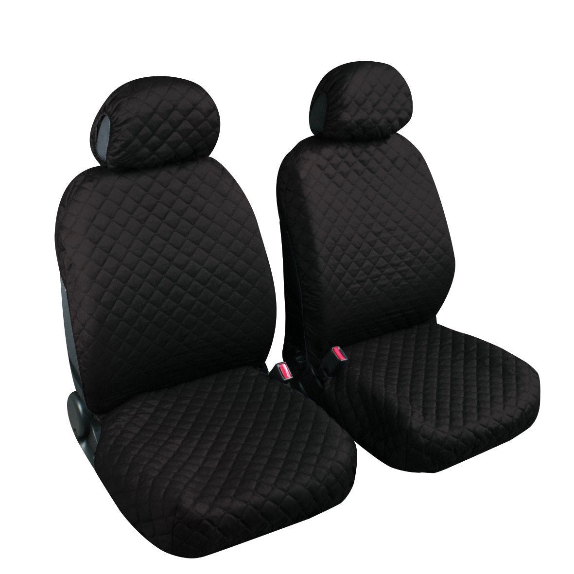Biba, pareja de fundas para asientos delanteros de algodón, universales - Negro