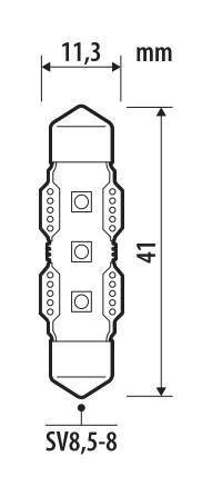 Pilot 12V Ultra-Lumen Series - 11,3x41 mm - SV8,5-8 - 1 pz - Scatola - Bianco - Doppia polarità