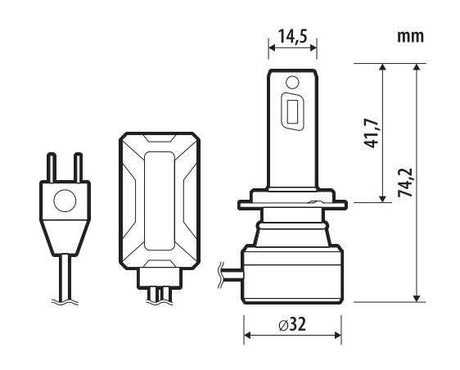 Pilot 12/24V Halo Led Jupiter Series Quick-Fit - (H7-H18) - 55W - PX26d / PY26d-1 - 1 pz - Scatola