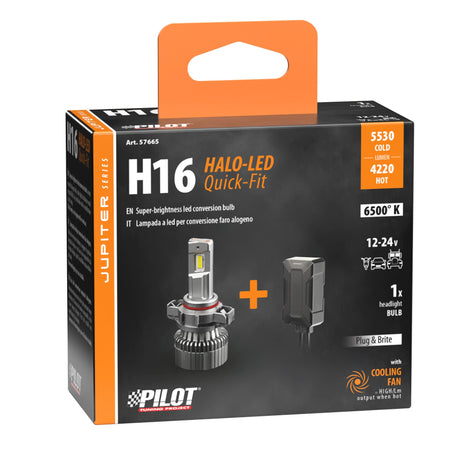 Pilot 12/24V Halo Led Jupiter Series Quick-Fit - (H16) - 55W - PGJ19-3 - 1 pz - Scatola