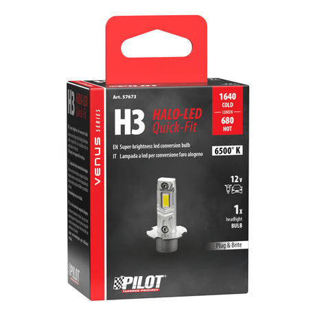 Pilot 12V Halo Led Venus Series Quick-Fit - (H3) - 10W - PK22s - 1 pz - Scatola