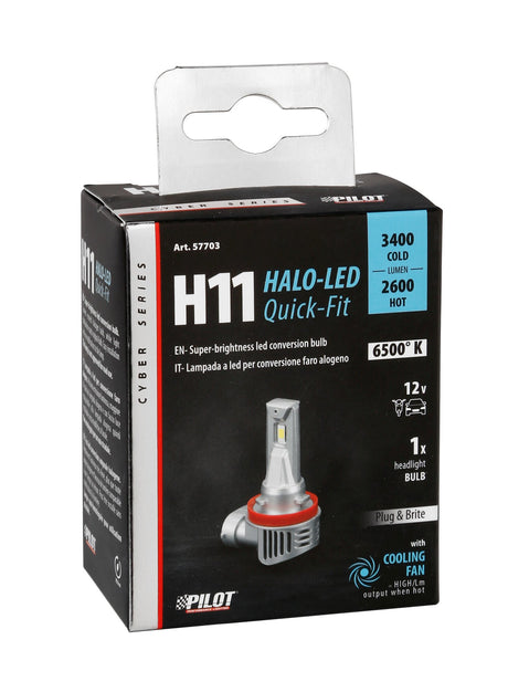 Pilot 12V Halo Led Cyber Series Quick-Fit - (H11) - 36W - PGJ19-2 - 1 pz - Scatola