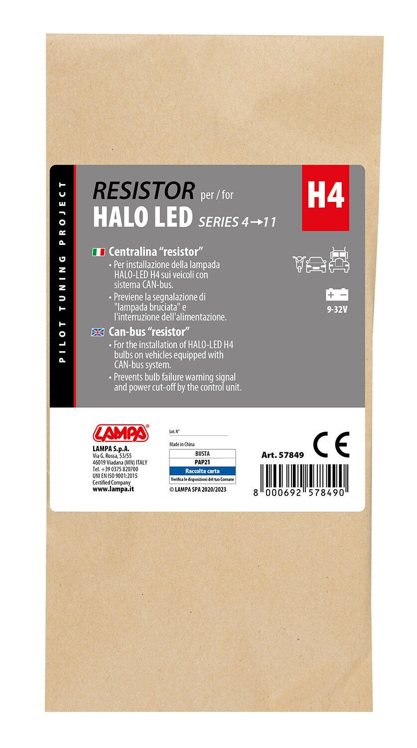 Halo-LED Serie 4/11 – Steuergerät mit Widerstand, 12/24 V – H4