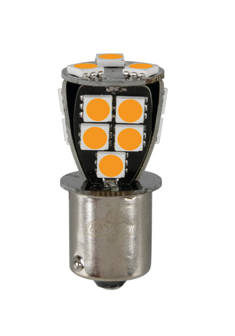Pilot 24/32V Led series - 18 SMD x 1 chip - (P21W) - BA15s - 1 pz - D/Blister - Arancio - Doppia polarità - Resistenza incorporata