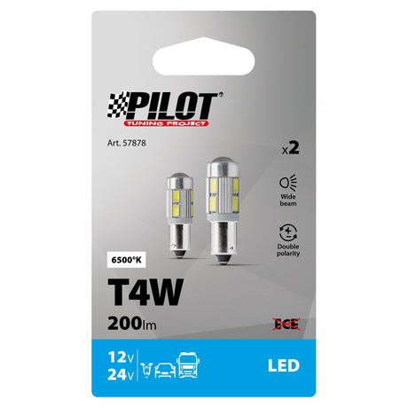 Pilot 9/32V Led Series 10 SMD (T4W) BA9s 2 pz D/Blister Bianco Doppia polarita'