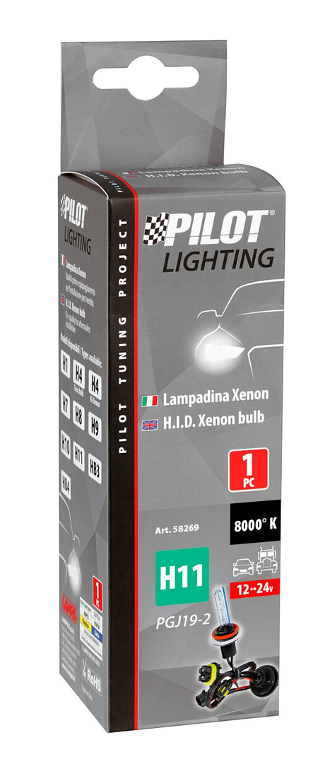 Pilot 12/24V Lampadina HID Xenon 8.000K - H11 - 1 pz - Scatola