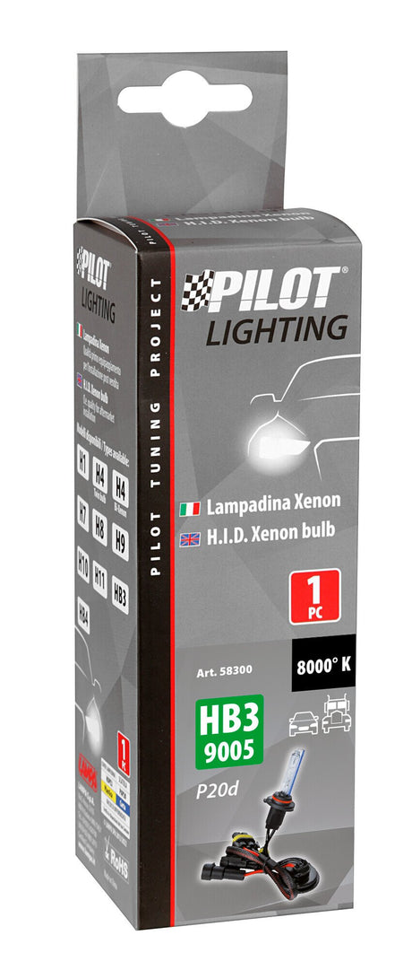 Pilot 12/24V Lampadina HID Xenon 8.000K - HB3 9005 - 1 pz - Scatola