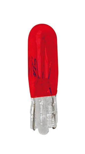 Lampa 12V Lampada con zoccolo vetro (T5) 1,2W W2x4,6d 2 pz D/Blister Rosso 58358