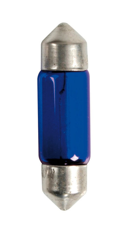 Pilot 12V Blue Dyed Glass, Lampada siluro C10W 11x35 mm 10W SV8,5-8 2 pz