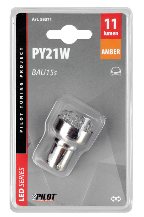 Pilot 12V Lampada Multi-Led 11 Led - (PY21W) - BAU15s - 1 pz - Scatola - Arancio