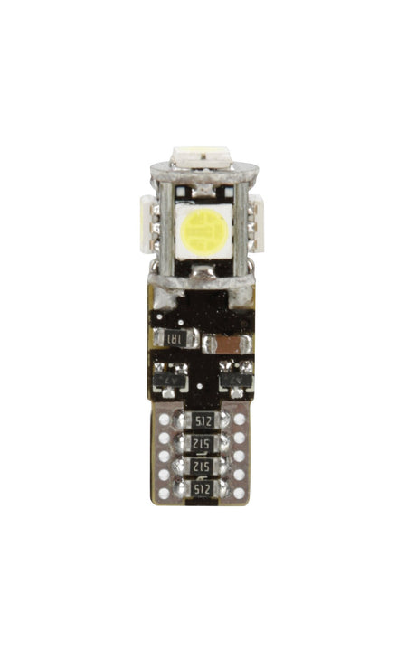 Pilot 12/30V Led series - 5 Led SMD - (T10) - W2,1x9,5d - 2 pz - Scatola - Bianco - Doppia polarità - Resistenza incorporata